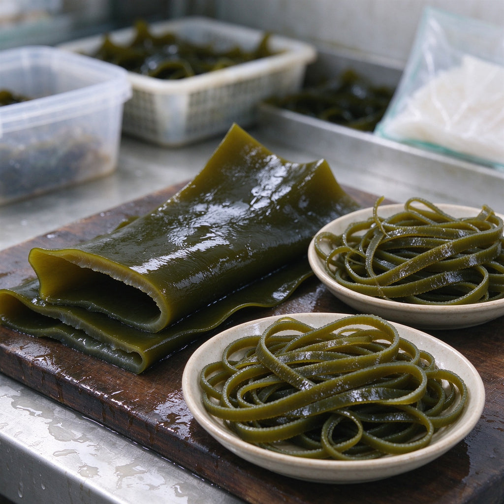 Fresh Kelp Sheets and Shredded Strips