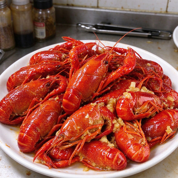 Boiled Crawfish Platter with Garlic