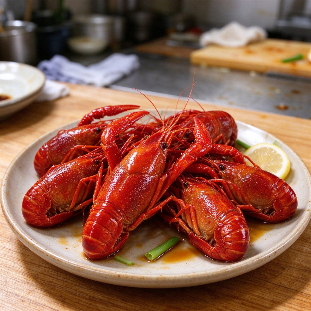 Boiled Crawfish Platter with Garlic