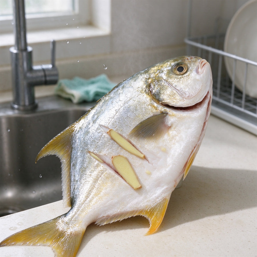 Fresh Whole Golden Pomfret Fish